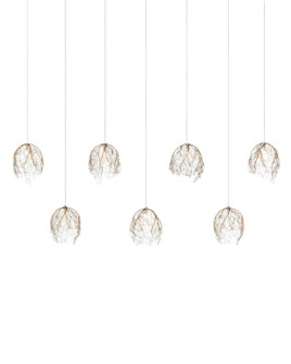 Banyan Seven Light Pendant in Antique Brass/Clear/Silver (142|90001394)