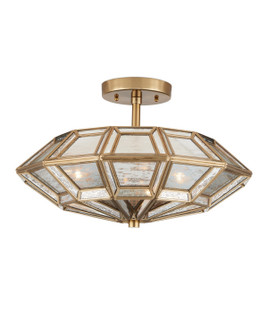 Valentina Three Light Semi-Flush Mount in Antique Brass/Antique Silver (142|90001362)