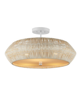 Antibes Three Light Semi-Flush Mount in Bleached Natural/Snow White/White (142|90001346)