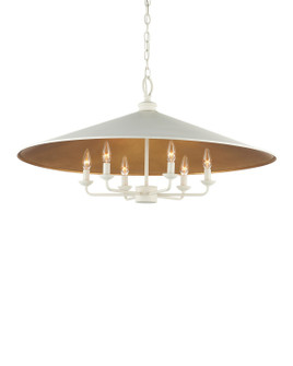 Brussels Six Light Chandelier in Snow White/Contemporary Gold Leaf (142|90001343)