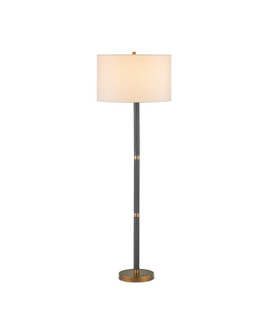 Gavin One Light Floor Lamp in Brass Antique/Matte Black (142|80000181)