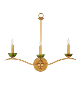 Flannery Three Light Wall Sconce in Contemporary Gold Leaf/Green (142|50000288)
