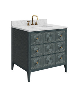 Santos Vanity with Rectangular Undermount Sink in Vintage Navy/Natural/White/Brushed Brass/Polished Nickel (142|38000019)