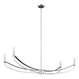 Sussex Four Light Linear Chandelier in Polished Nickel, Black (577|207889A)