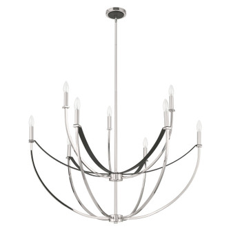 Sussex Nine Light Chandelier in Polished Nickel, Black (577|207888A)