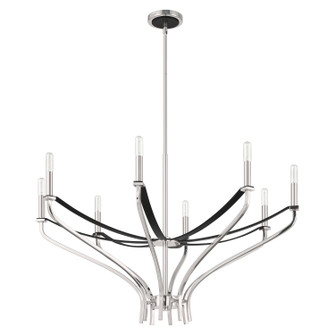 Sussex Eight Light Chandelier in Polished Nickel, Black (577|207887A)