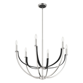 Sussex Six Light Chandelier in Polished Nickel, Black (577|207886A)