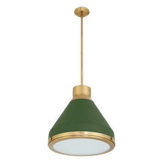 Doyle One Light Pendant in Natural Brass, Matte Green (577|207405A)