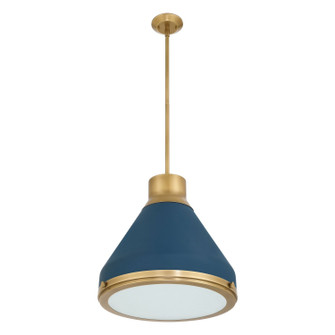 Doyle One Light Pendant in Natural Brass, Matte Blue (577|207404A)
