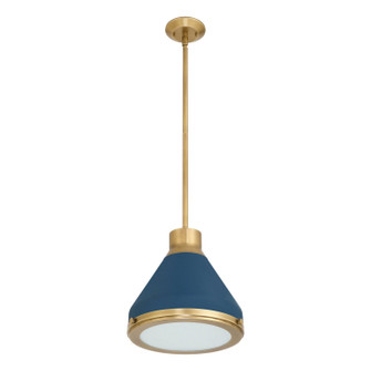 Doyle One Light Pendant in Natural Brass, Matte Blue (577|207399A)
