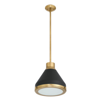 Doyle One Light Pendant in Natural Brass, Matte Black (577|207398A)