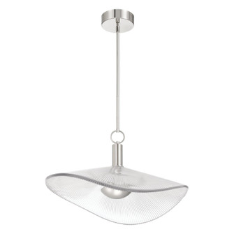 Novella LED Convertible Pendant in Polished Nickel, Clear Ribbed (577|207394A)