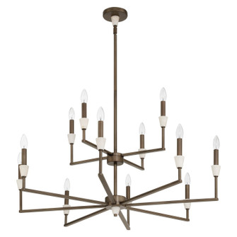 Montclair 12 Light Chandelier in Forged Bronze, White (577|207366A)