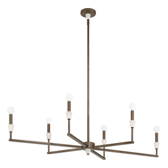 Montclair Six Light Linear Chandelier in Forged Bronze, White (577|207365A)