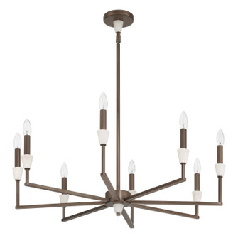 Montclair Eight Light Chandelier in Forged Bronze, White (577|207364A)