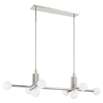 Stockholm Eight Light Linear Chandelier in Polished Nickel (577|207351A)