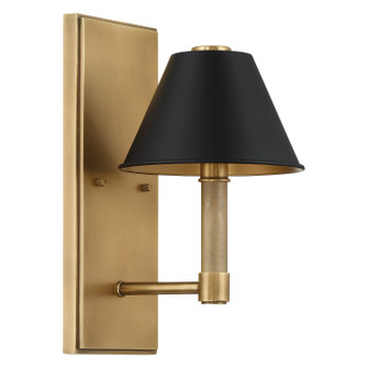 Mcgill One Light Wall Sconce in Natural Brass, Matte Black (577|207334A)