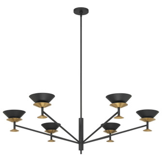 Tremolo Six Light Chandelier in Textured Black, Champagne Gold (577|207315A)