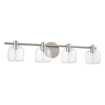 Valentina Four Light Vanity in Brushed Nickel, Clear (577|207021A)