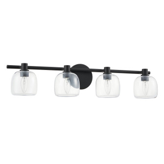 Valentina Four Light Vanity in Matte Black, Clear (577|207016A)