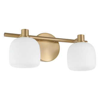 Valentina Two Light Vanity in Champagne Gold, Etched Opal (577|207006A)