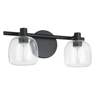 Valentina Two Light Vanity in Matte Black, Clear (577|207003A)