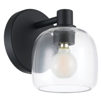 Valentina One Light Wall Sconce in Matte Black, Clear (577|206996A)