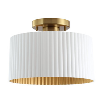 Leilani One Light Semi-Flush Mount in Brushed Gold, Matte White (577|206963A)