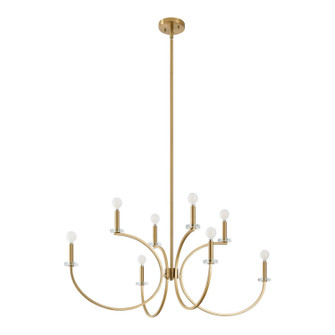 Florian Eight Light Chandelier in Brushed Gold, Clear (577|206935A)