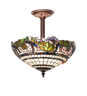 Handel Grapevine Three Light Semi-Flush Mount in Mahogany Bronze (57|293536)