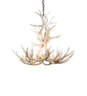 Antlers Eight Light Chandelier in Antique Copper (57|290057)