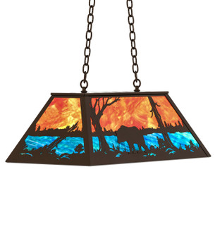 Bear At Lake Six Light Pendant in Timeless Bronze (57|234052)