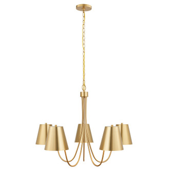 Five Light Chandelier in Natural Brass (446|M100142NB)