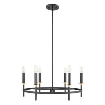 Six Light Chandelier in Matte Black and Natural Brass (446|M100140MBKNB)