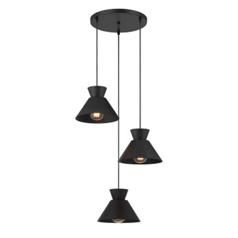 Three Light Chandelier in Matte Black (446|M100139MBK)