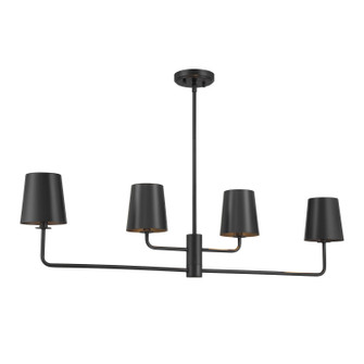 Four Light Linear Chandelier in Matte Black (446|M100127MBK)