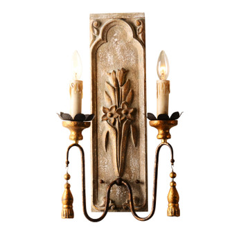 Valentina Two Light Wall Sconce in Antique Fresco Patina: (374|W52042)