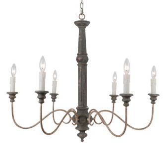 Andrea Six Light Chandelier in Charred Oak Patina (374|H91116)