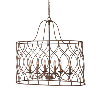 Tabby Six Light Chandelier in Rustic Bronze Patina (374|H9103V6)