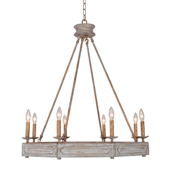 Charlotte Eight Light Chandelier in Weathered Parchment (374|H82018)
