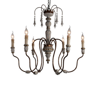 Ricarda Six Light Chandelier in Château Mist Patina (374|H51046)