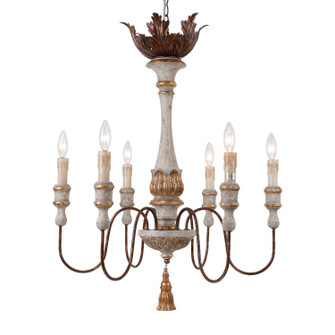 Calandra Six Light Chandelier in Provençal Stonewash (374|H5101S6)
