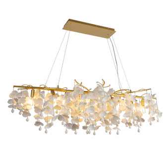 Lunaria Nine Light Linear Chandelier in Siena Gold (374|H26120L48)