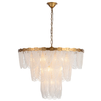 Venetian Lacefall Ten Light Chandelier in Brushed Siena Gold (374|H26110R28)