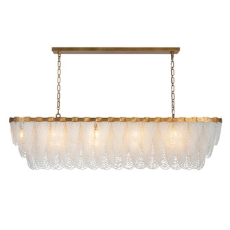 Venetian Lacefall 14 Light Linear Chandelier in Brushed Siena Gold (374|H26110L60)