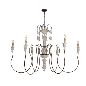 Valenza Six Light Chandelier in Ivory Limestone Patina (374|H2610458)