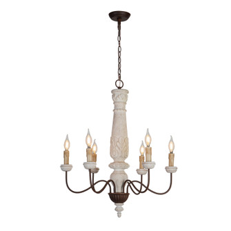 Cassaro Six Light Chandelier in Ivory Limestone Patina (374|H2610127)