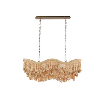 Angeline Seven Light Chandelier in Natural Wood Bead (374|H25119L7N)