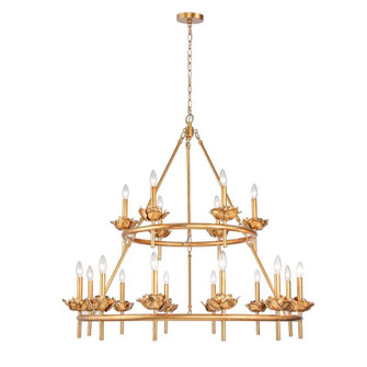 Rosalba 18 Light Chandelier in Gold leaf (374|H23107T18)