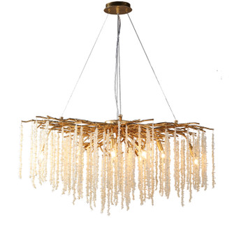 Alpine Villages Nine Light Chandelier in Sunwashed Goldleaf (374|H221029)